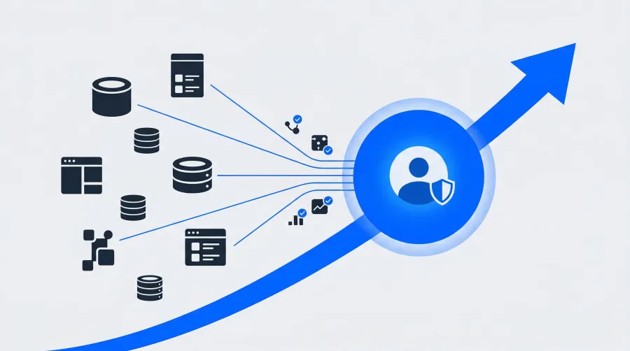 Unidy Identity Dateneigentum und Wachstum — Datenquellen fließen in eine zentrale Nutzeridentität